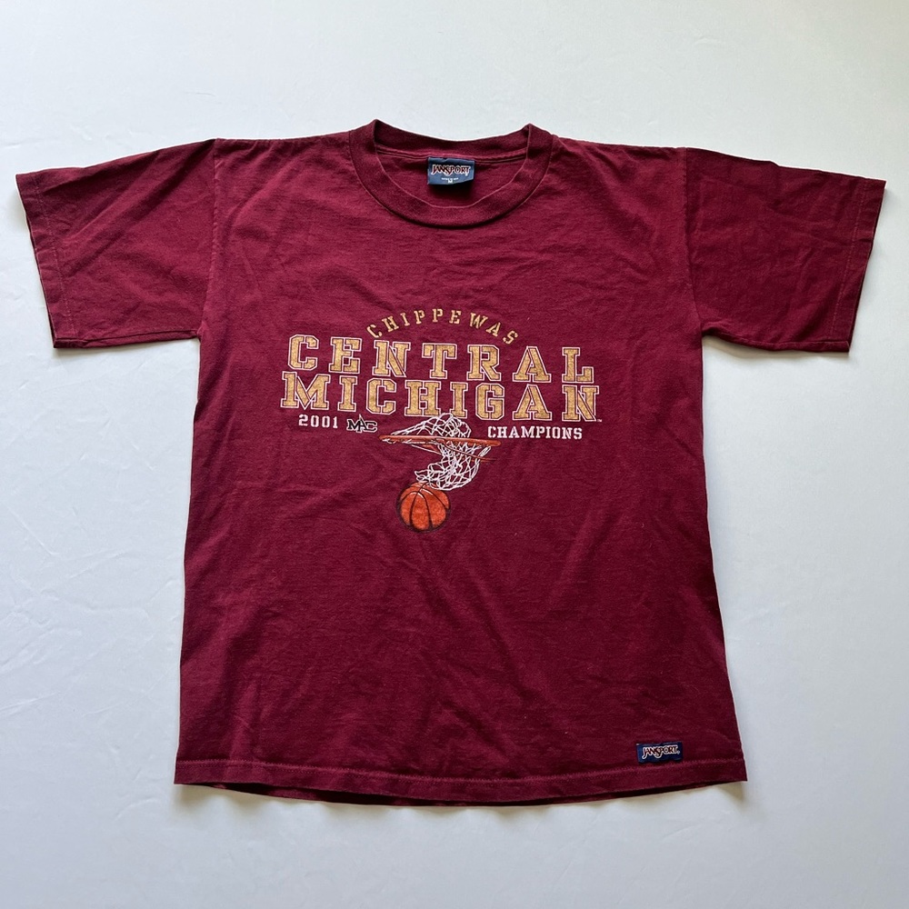 Vintage Jansport Central Michigan Chippewas 2001 Mac Championship Shirt Medium